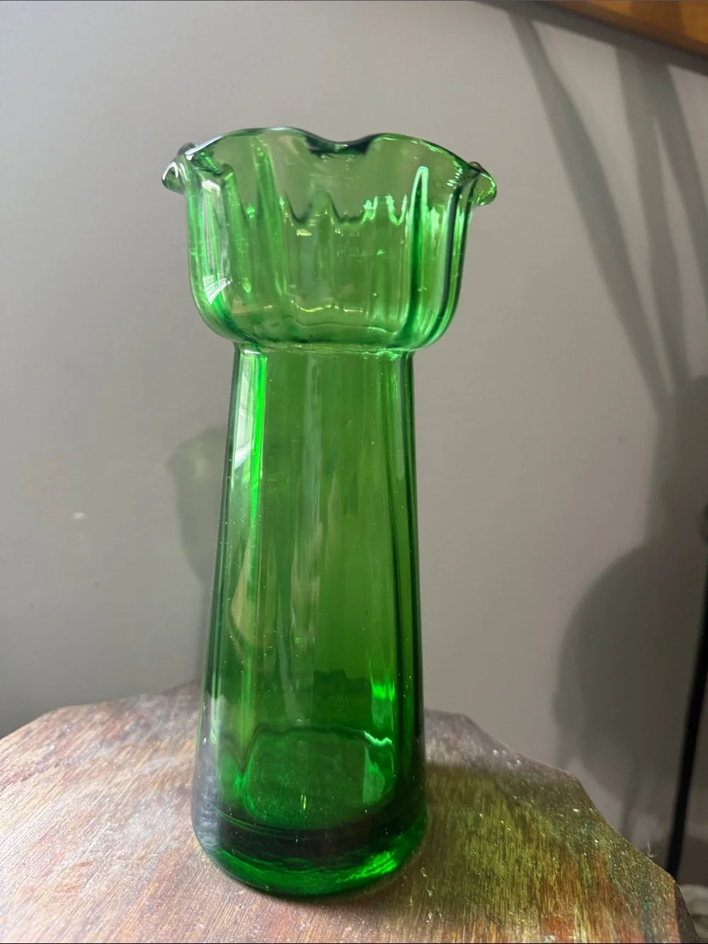Hyacinth Bulb Forcing Vase Emerald Green Glass